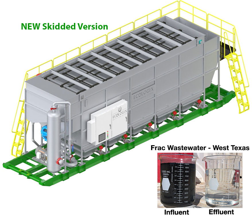 E-825 DAF Skidded showing Frac Wastewater Processing Results